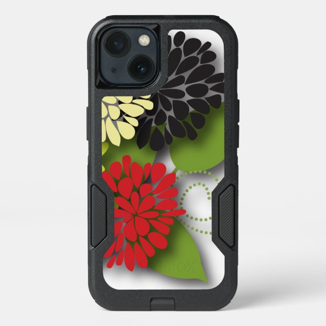 Cute Girly Abstract Flowers Otterbox iPhone Case (Back)