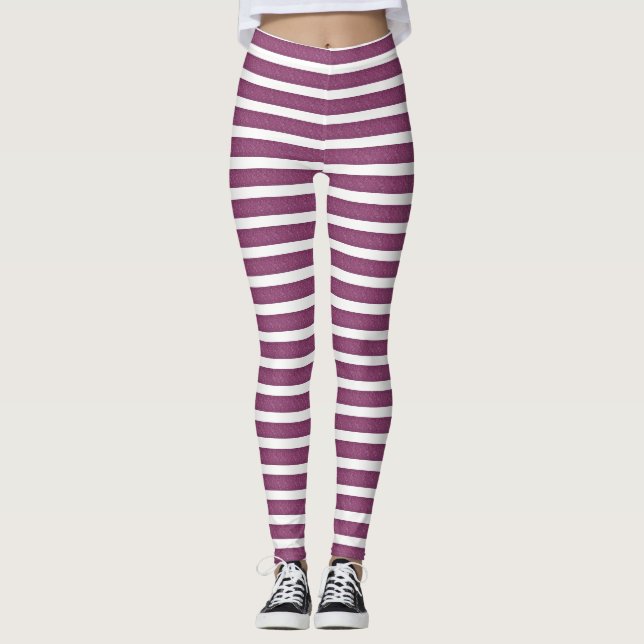 Cute Girly Adorable ,Glittery Striped Leggings (Front)