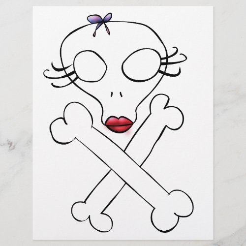 Cute Girly Alien Skull Crossbones Flyer