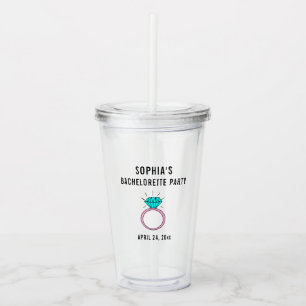 Cute Girly Bachelorette Party Wedding Favor Acrylic Tumbler