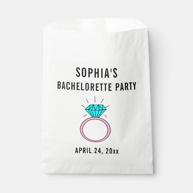 Cute Girly Bachelorette Party Wedding Favor Bag (Front)