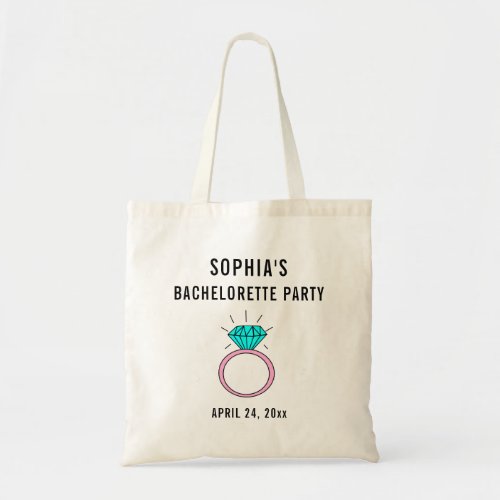 Cute Girly Bachelorette Party Wedding Favor Tote Bag