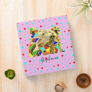 Cute Girly Bear 3 Ring Binder