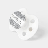 Cute Girly Bling Glitter Pattern Personalized Name Pacifier (Front Right)