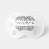 Cute Girly Bling Glitter Pattern Personalized Name Pacifier (Front)