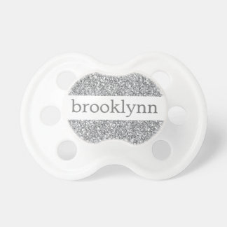 Cute Girly Bling Glitter Pattern Personalized Name Pacifier