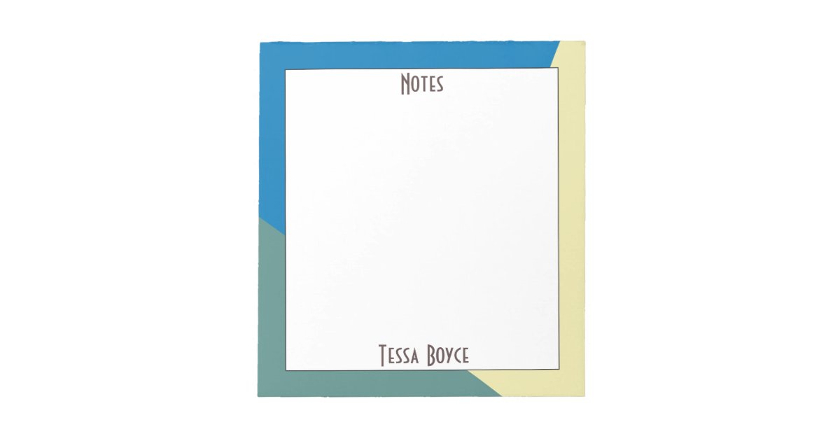 Cute Girly Blue Beige Color Monogrammed Notepad | Zazzle