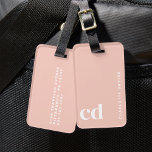 Cute Girly Blush Pink Monogram  Luggage Tag<br><div class="desc">Travel in style with these cute luggage tags! Our personalized luggage tags add a custom touch to any trip, making them the perfect travel accessory. These blush pink, girly tags are ideal Christmas gift ideas for teenage girls or women who love cute luggage tags travel essentials. Great for Christmas gifts,...</div>