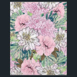 Cute Girly Blush Pink & White Floral Illustration Letterhead<br><div class="desc">A romantic, elegant, light pink, blush, white flowers, brown foliage, and teal, green monstera leaves illustration, featuring dahlias, peonies and roses botanic blooms, light pink, blush, soft pink and white pastel colors, on a solid mint green color background. This dreamy, whimsical vintage feel blossoming flowers artwork will certainly bright up...</div>