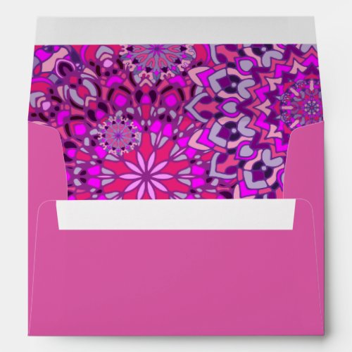 Cute Girly Boho Chic Pink Purple Floral Mandalas  Envelope