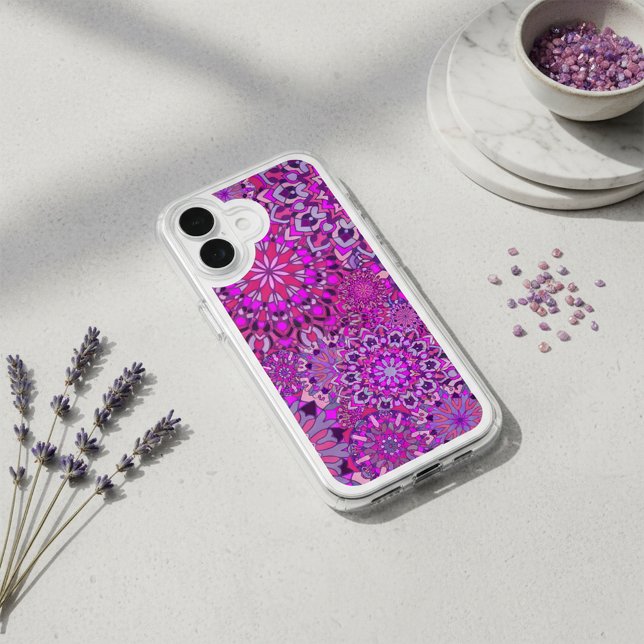 Cute Girly Boho Chic Pink Purple Floral Mandalas  Speck iPhone Case (Creator Uploaded)