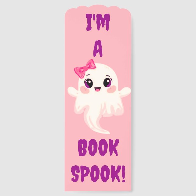 Cute girly Boo! Ghost Bookmarks (Front)