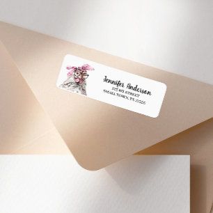 Cute Girly Chicken Pink Bandana Address Label