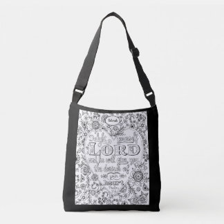 Cute Girly Christian Flowers Heart Black White Crossbody Bag