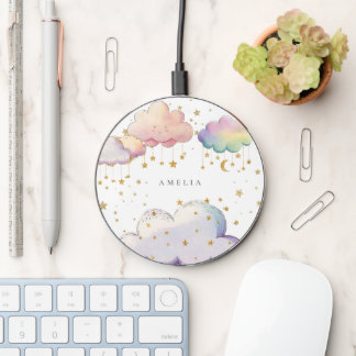 Cute Girly Cloud Star Wireless Charger