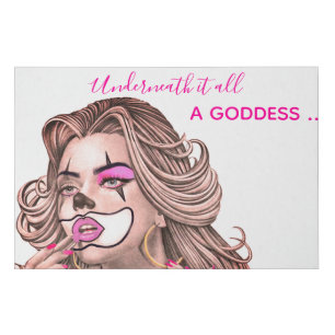 Cute Girly Clown Pink Art  Faux Canvas Print