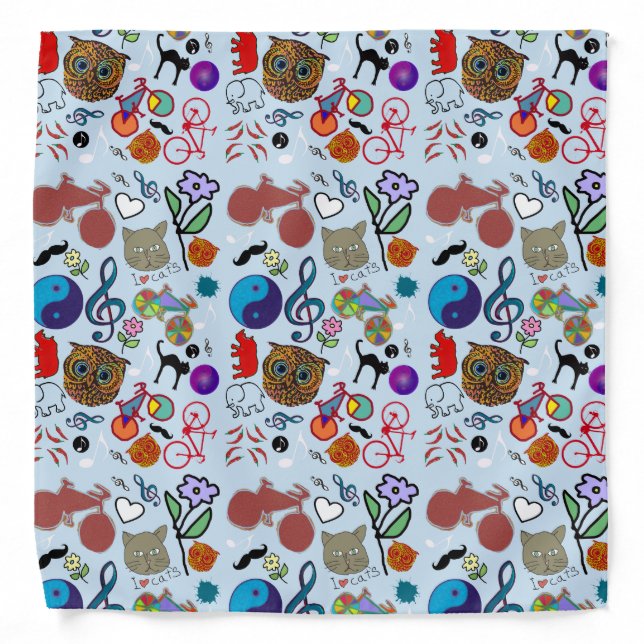 cute girly color pattern bandana (Front)