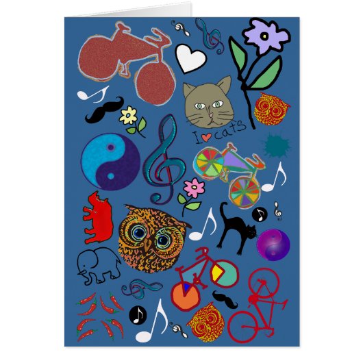 cute girly color pattern cards (Front)
