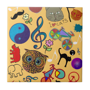 cute girly color pattern ceramic tile