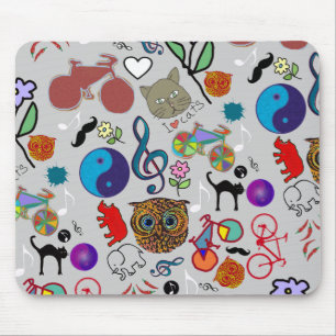 cute girly color pattern mouse pad