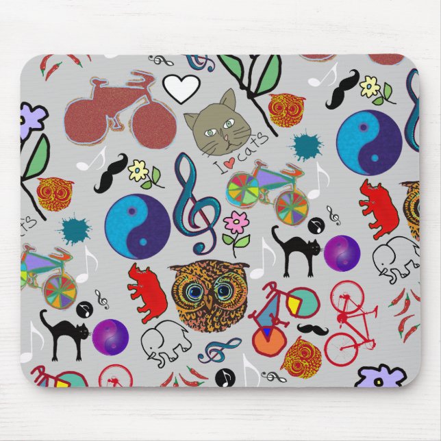 cute girly color pattern mouse pad (Front)