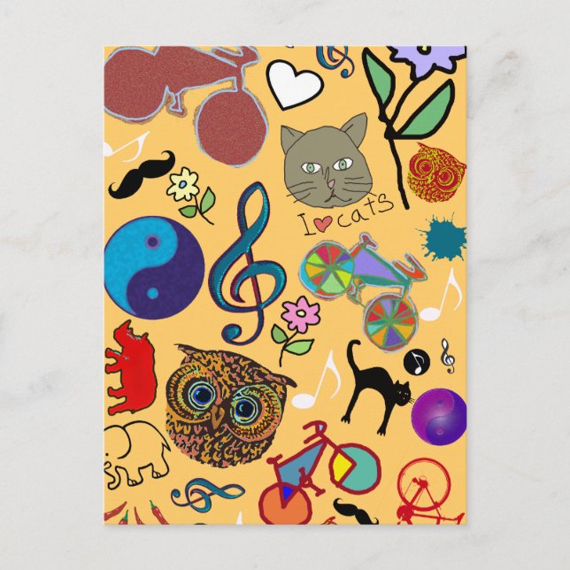 cute girly color pattern postcard (Front)