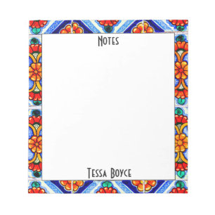 Cute Girly Colorful Abstract Art Monogrammed Notepad