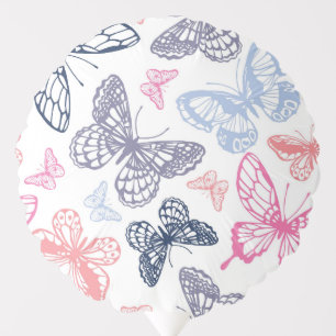 Cute Girly Colorful Butterfly Illustration Pattern Balloon