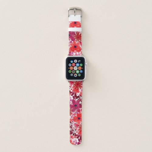 Cute Girly Colorful Flower Pattern  Apple Watch Band