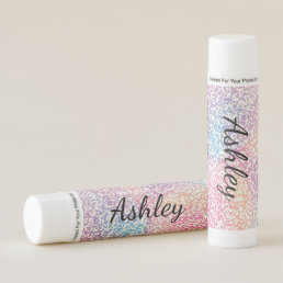Cute Girly Colorful Monogram Add Your Name Lip Balm