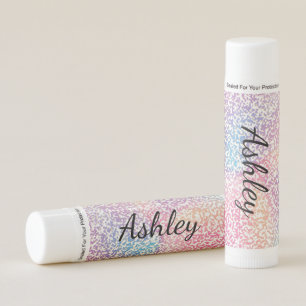 Cute Girly Colorful Monogram Add Your Name Lip Balm