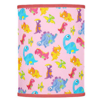 Cute Girly Colorful Pink Dinosaur Decor Nursery  Lamp Shade
