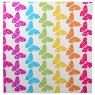 Cute Girly Colorful Rainbow Butterfly Pattern Cloth Napkin