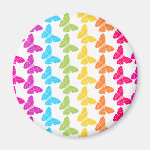 Cute Girly Colorful Rainbow Butterfly Pattern Magnet