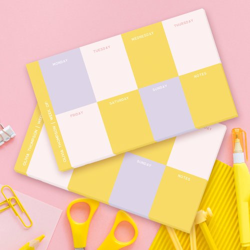 Cute Girly Colorful  Weekly Planner Post_it Notes