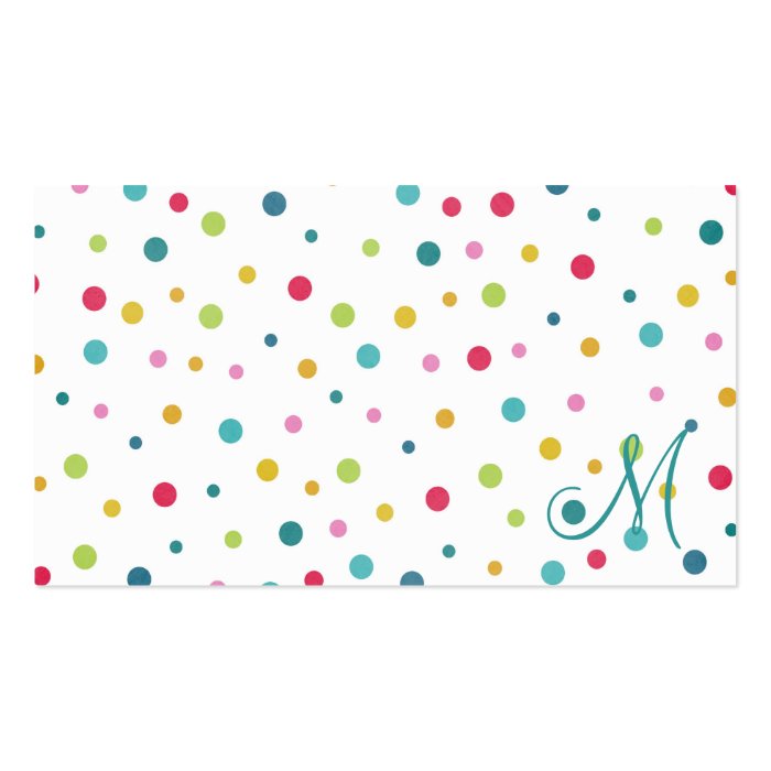 Cute girly colourful different sizes  polka dots business card