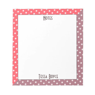 Cute Girly Coral Pink Color Monogrammed Notepad