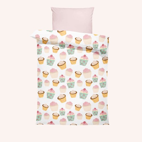 Cute Girly Cupcake Pattern Duvet Cover