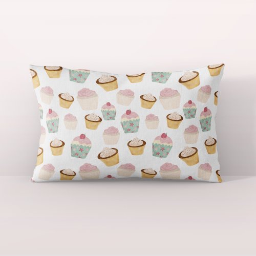 Cute Girly Cupcake Pattern Pillow Case