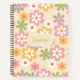 Cute Girly Daisy Pattern Notebook