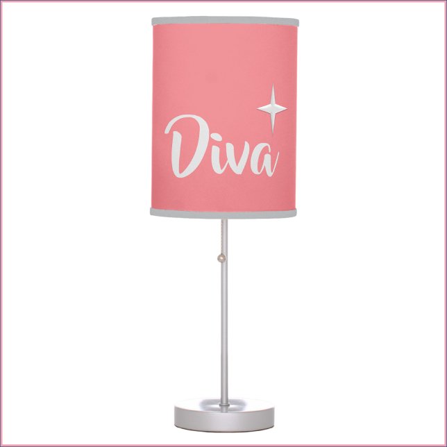 Cute Girly Diva Pink Silver Star Lamp (Creator Uploaded)