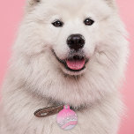 Cute Girly Dreamy Silver Stars on Blush Pink Name Pet ID Tag<br><div class="desc">Beautiful personalized pet ID tag design featuring silver stars on a blush pink and silver layered background. The text is fully customizable.</div>