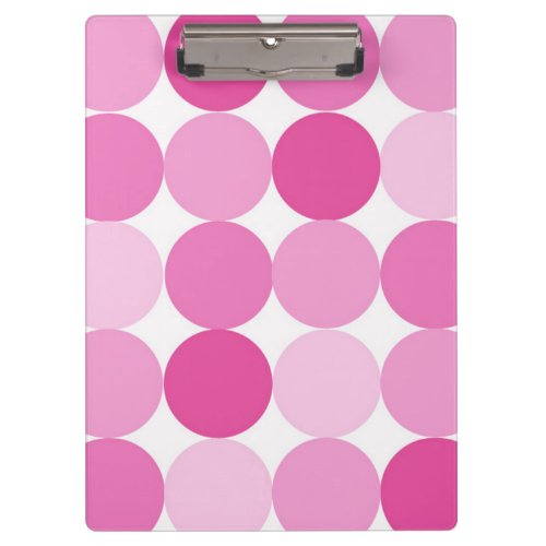 Cute Girly Elegant Pink Polka Dots Clipboard