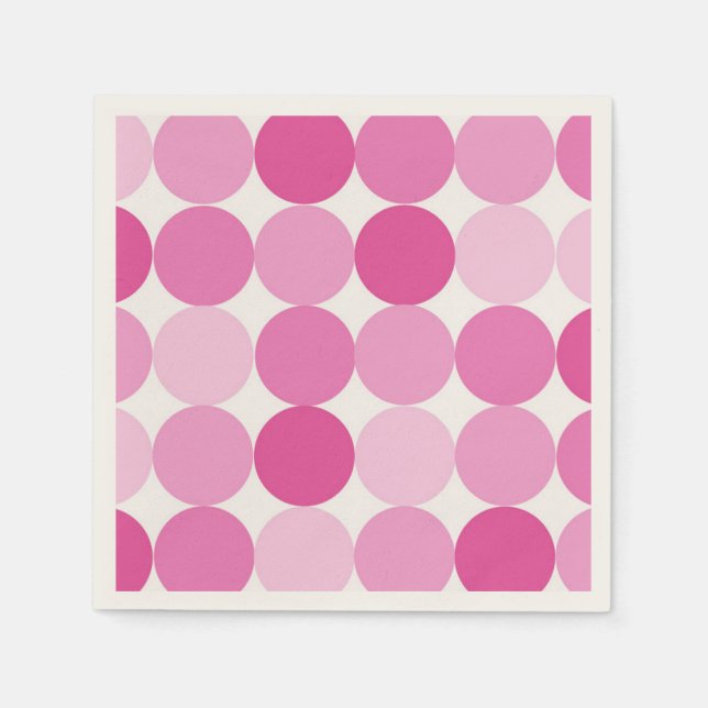 Cute Girly Elegant Pink Polka Dots Napkins (Front)