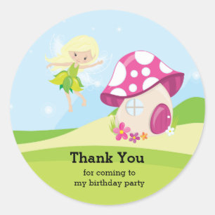 Cute girly fairy classic round sticker