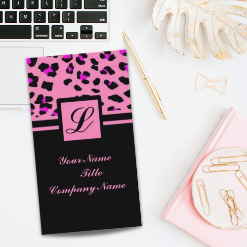 hot pink leopard print girly fashion business card