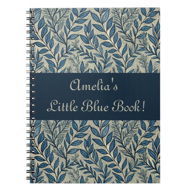 Cute Girly Floral Art Nouveau Wallpaper Pattern Notebook (Front)