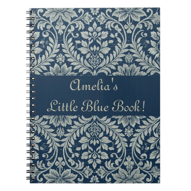 Cute Girly Floral Art Nouveau Wallpaper Pattern Notebook (Front)