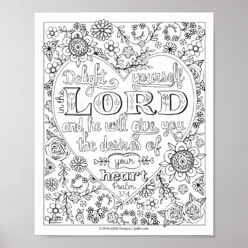 Cute Girly Floral Christian Scripture Bible Verse Poster