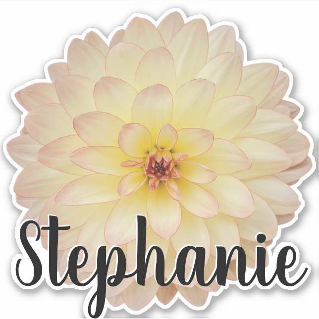 Cute Girly Flower Monogram Name Sticker (Front)